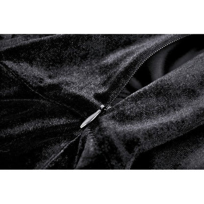 Dark in Love Onyx Romantic Gothic Velvet Lace Princess Gown