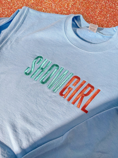 SHOWGIRL embroidered crewneck sweatshirt